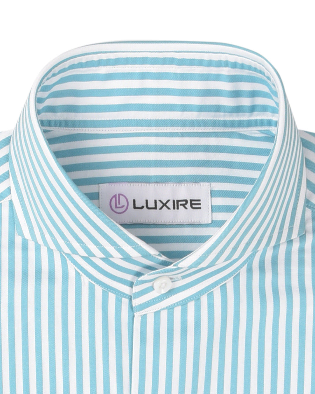 Aqua Blue Dress Stripes Dobby on White - 2