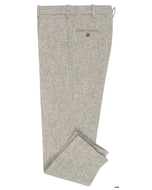 Molloy Plain Donegal Tweed Pants - Grey Opal