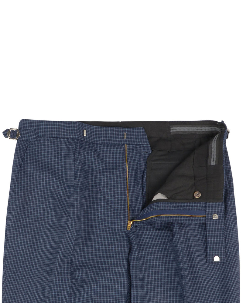 Holland & Sherry Crispaire Navy Grid Design