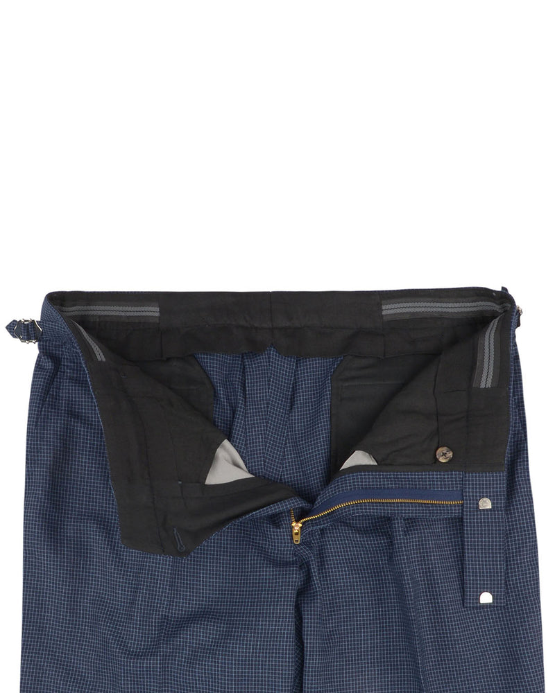 Holland & Sherry Crispaire Navy Grid Design