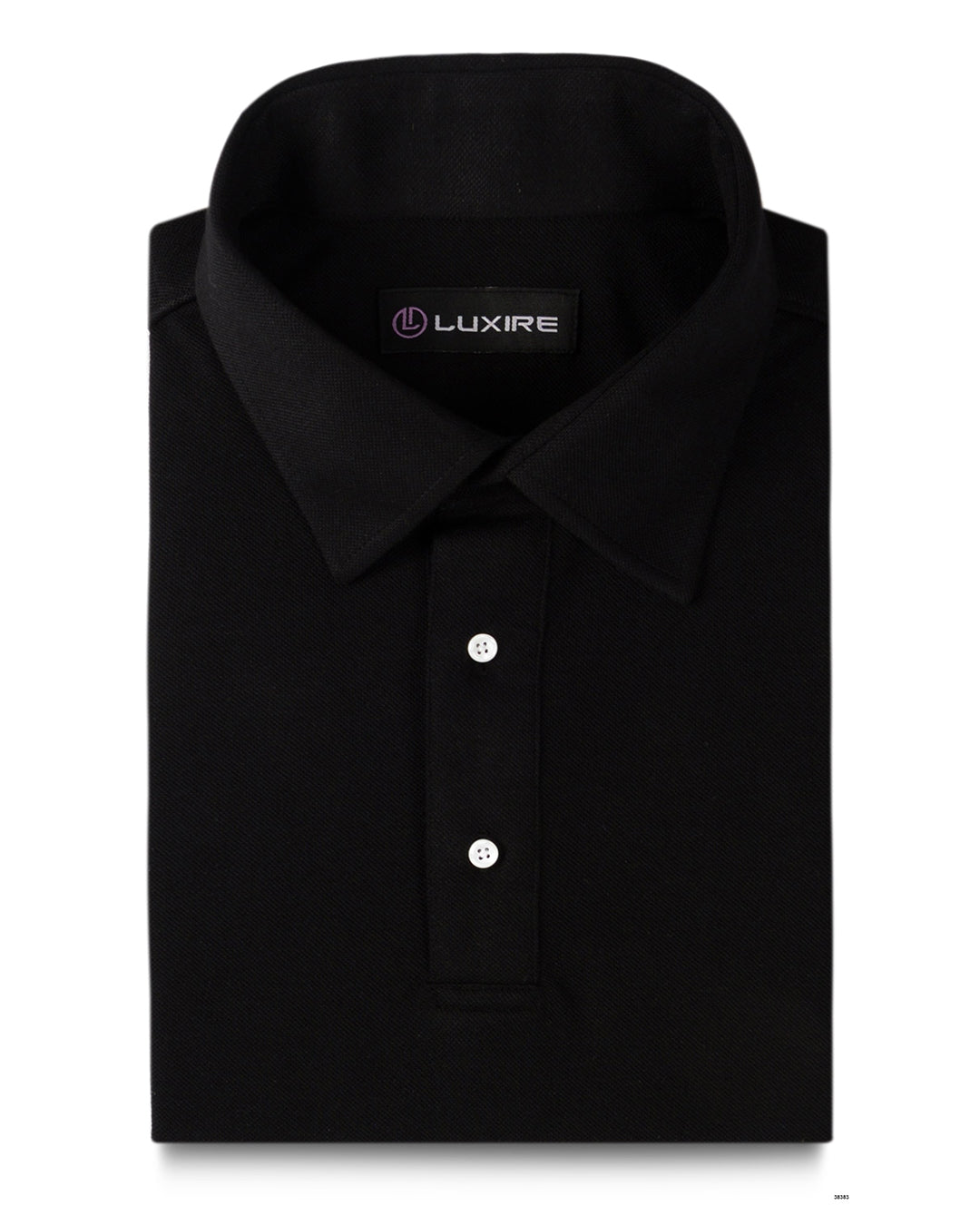 Cotton: Black Polo T-shirt - 1