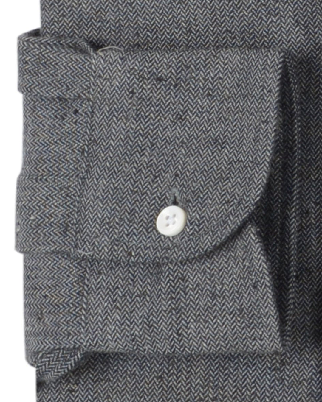 Denim: Indigo Grey Slub Herringbone - 2