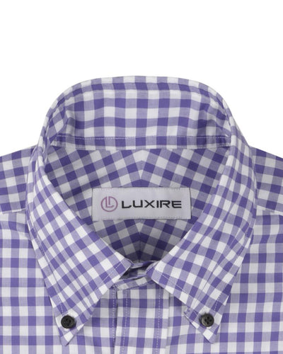 Broad purple Gingham Checks on White