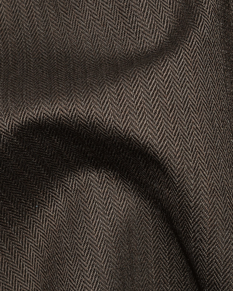 Performance Chino: Brown Herringbone