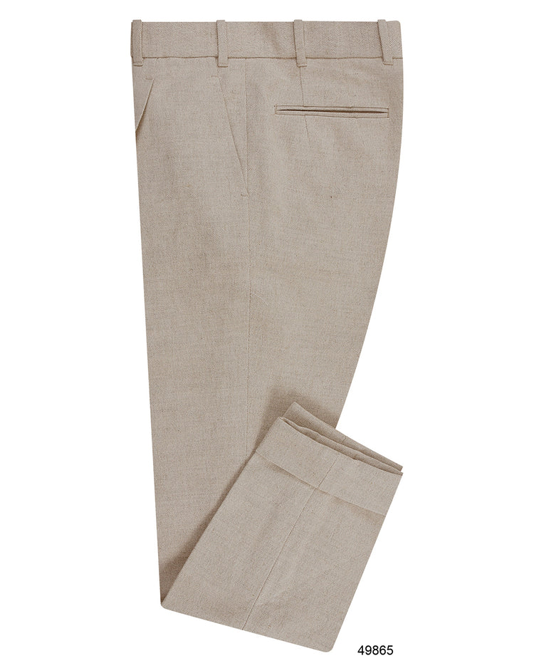 Linen Cotton Canvas: Jute Brown High Waisted Pant – Luxire Custom Clothing