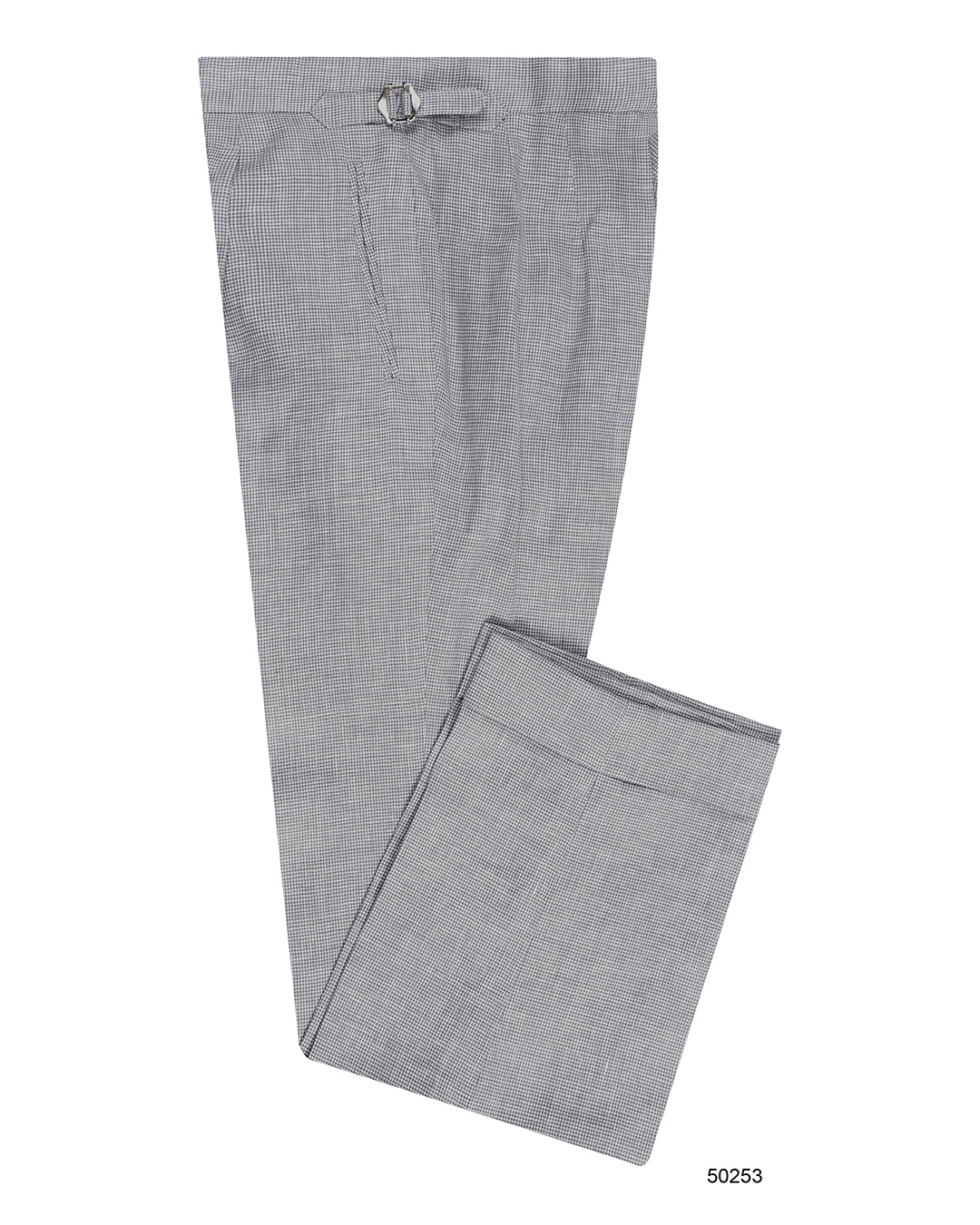 Grey Linen Houndstooth Pants