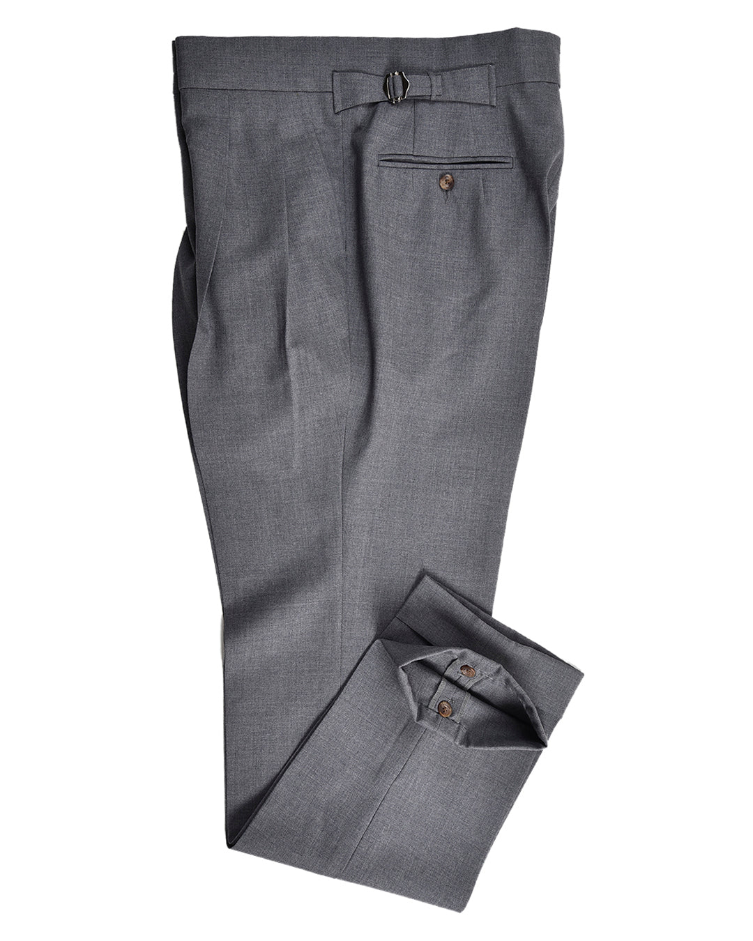 Charcoal Grey Wool Worsted Long Trousers With Front Pleat  Albert  Prendergast