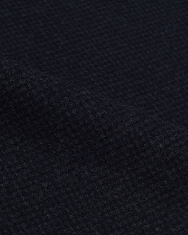 Dark Navy Textured Wool Topcoat