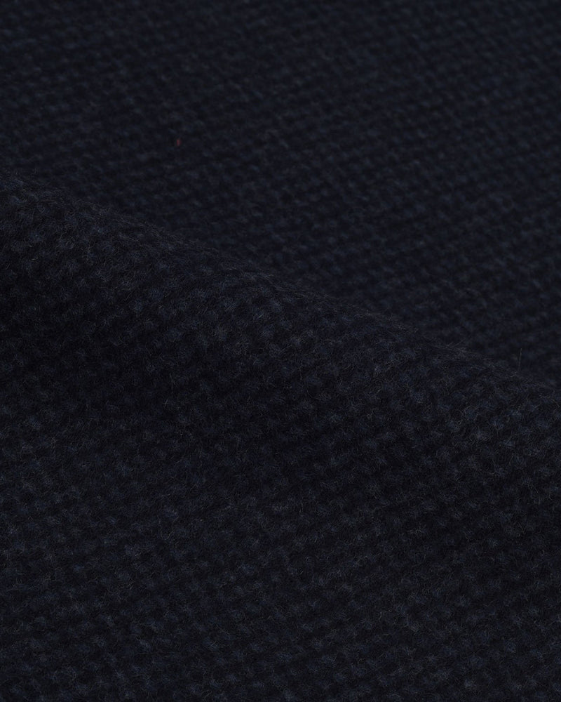 Dark Navy Textured Wool Topcoat