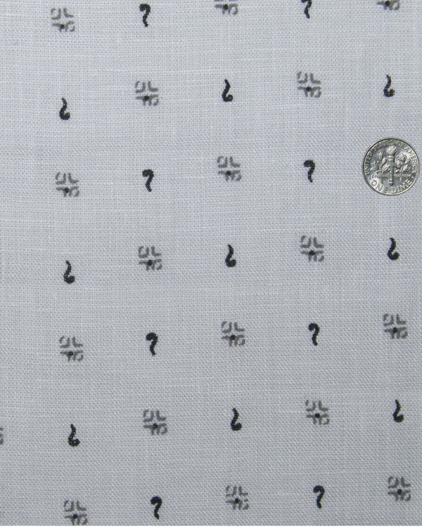 Camp collar PRESET STYLE in Linen: Grey Printed Marks On White