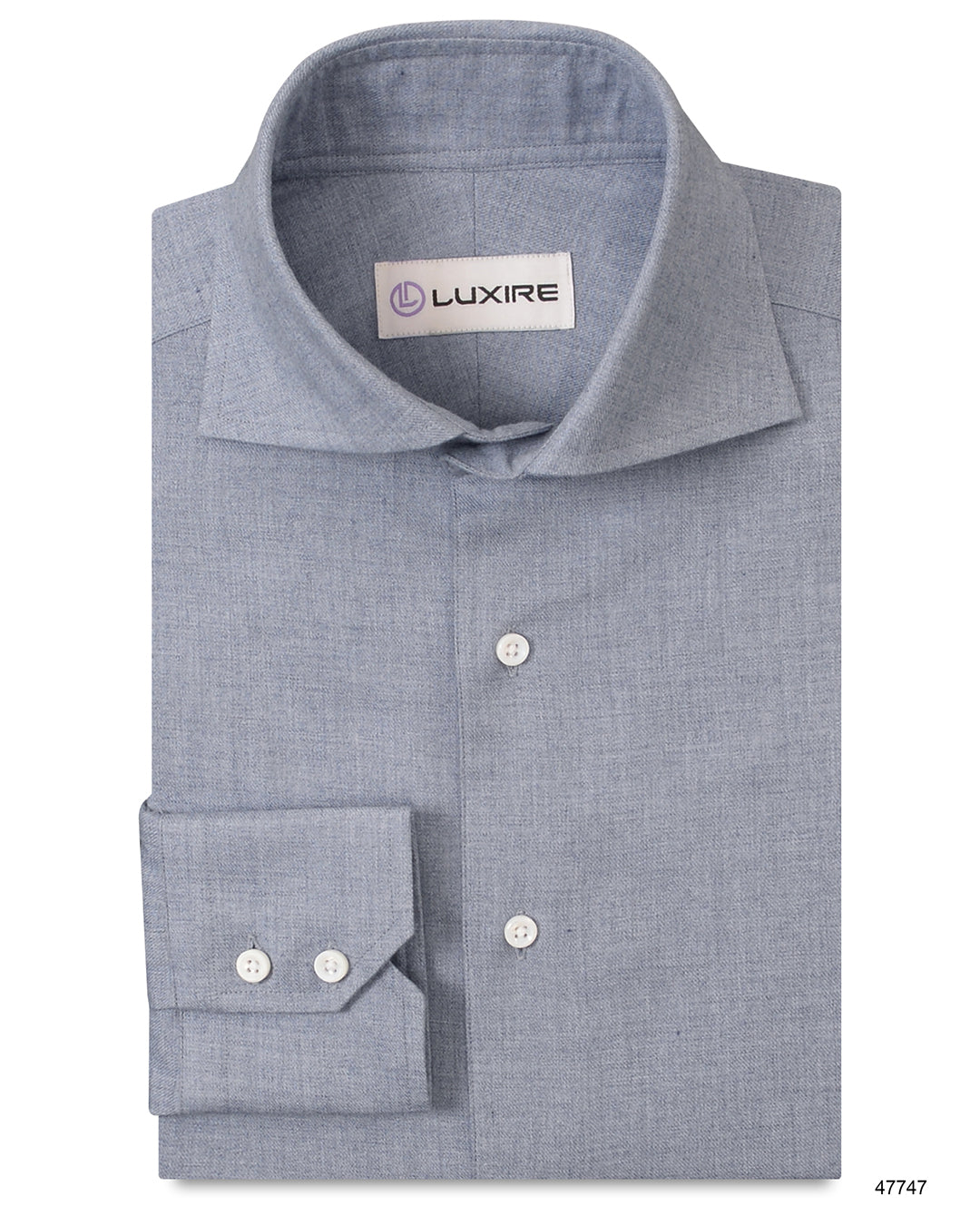 Cashmerello Alumo: Greyish Blue Cotton Twill - 1