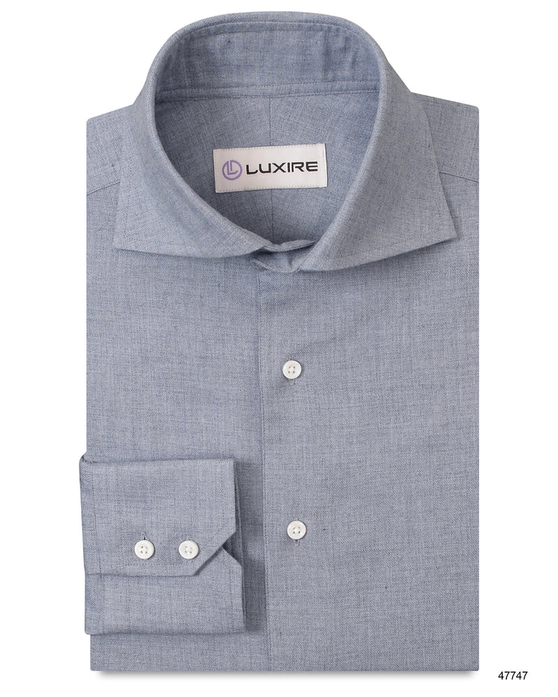 Cashmerello Alumo: Greyish Blue Cotton Twill