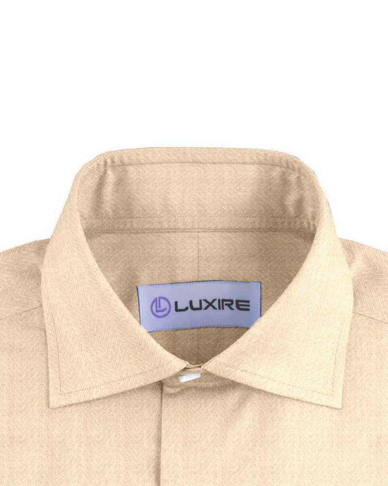 Cashmerello Alumo: Light Beige Cotton Herringbone