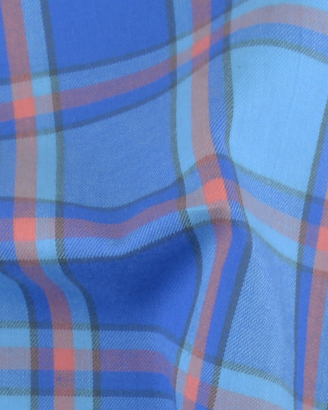 Dark Light Blue Orange Checks - 3