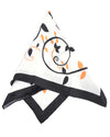 Pocket Square- Black Orange Floral On White