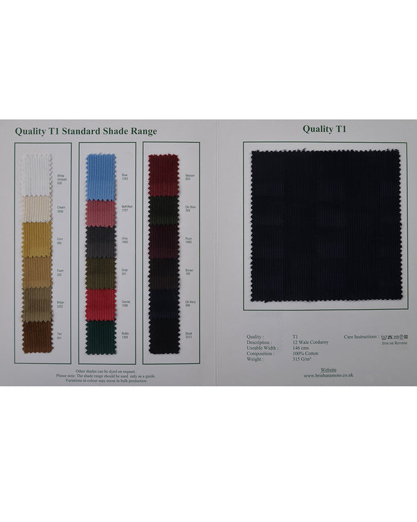 Brisbane Moss Blue 12 Wale Corduroy