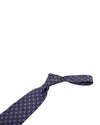 Brown And Blue Flowers On Navy Tie