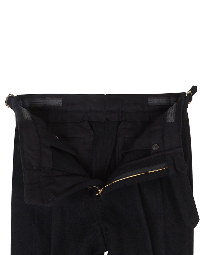 Black Wool Heavy Flannel Pant