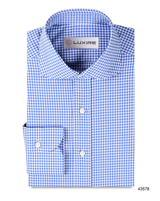 Blue Mini Gingham on White