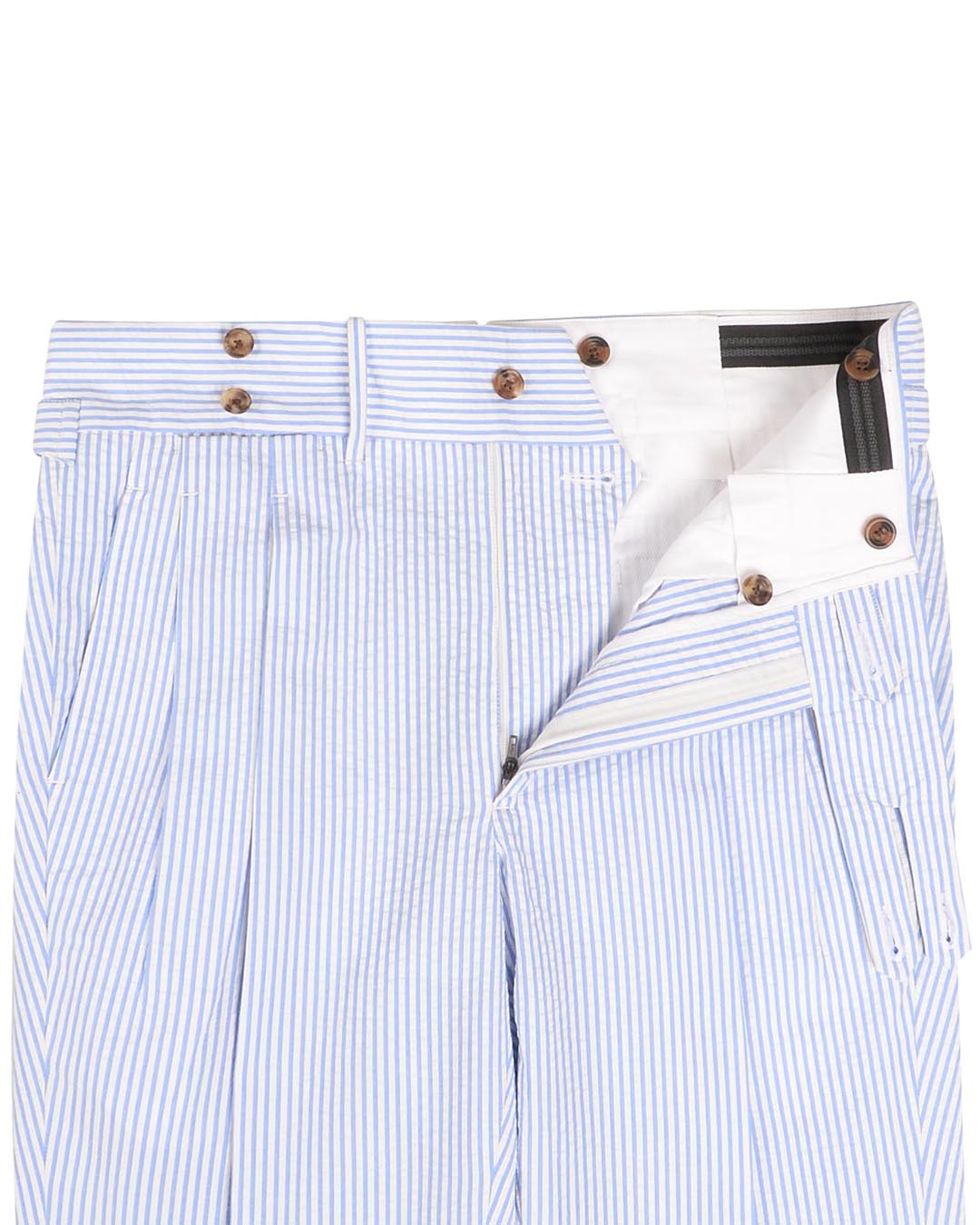 Seersucker Stripe Capri Pant – Blue Illusion