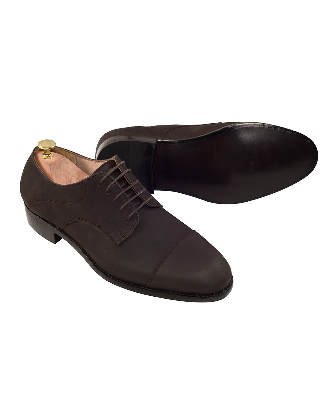Brown Nubuck Captoe Derby - 3