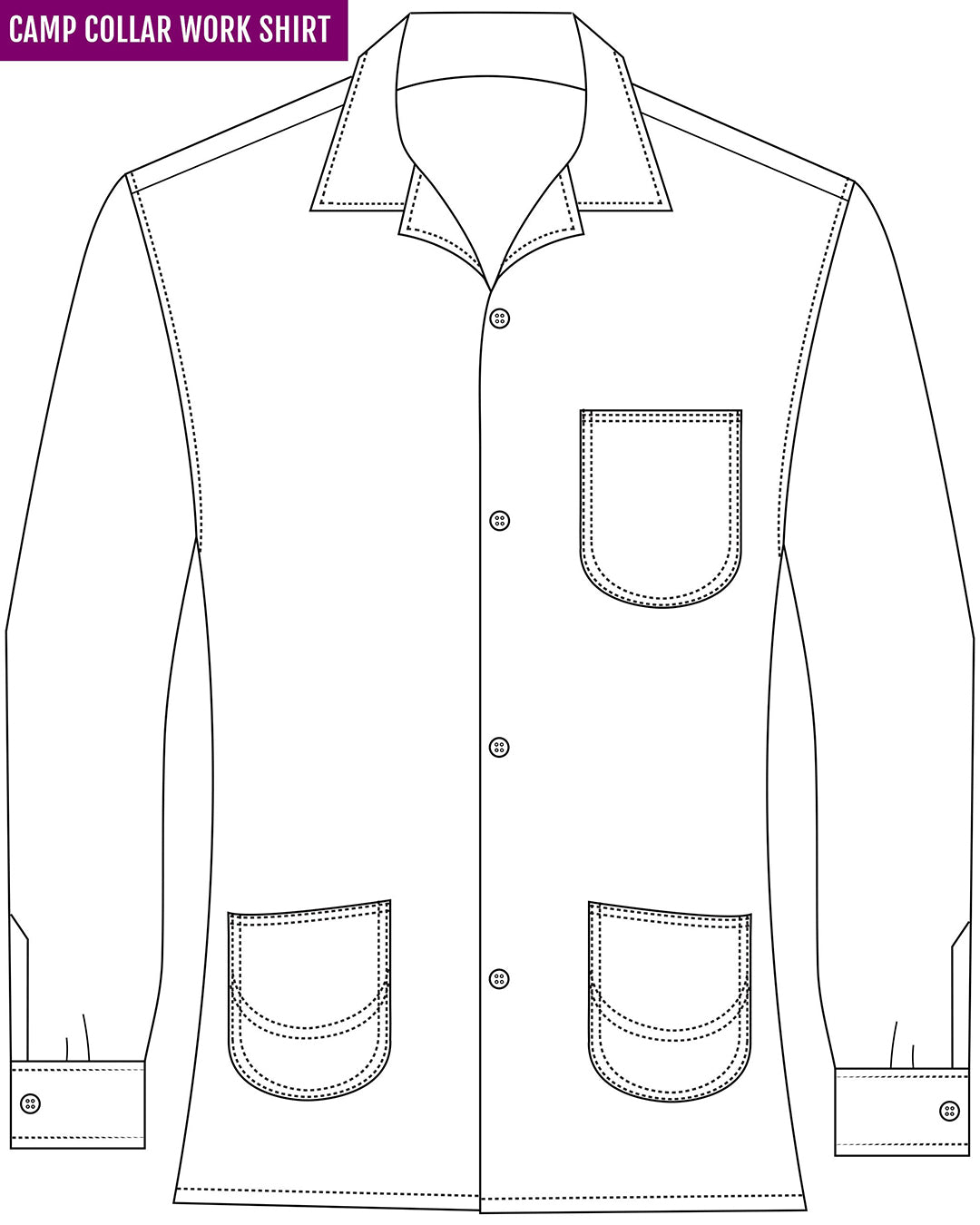 Dugdale Light Blue Windowpane Tweed Work Shirt - 5