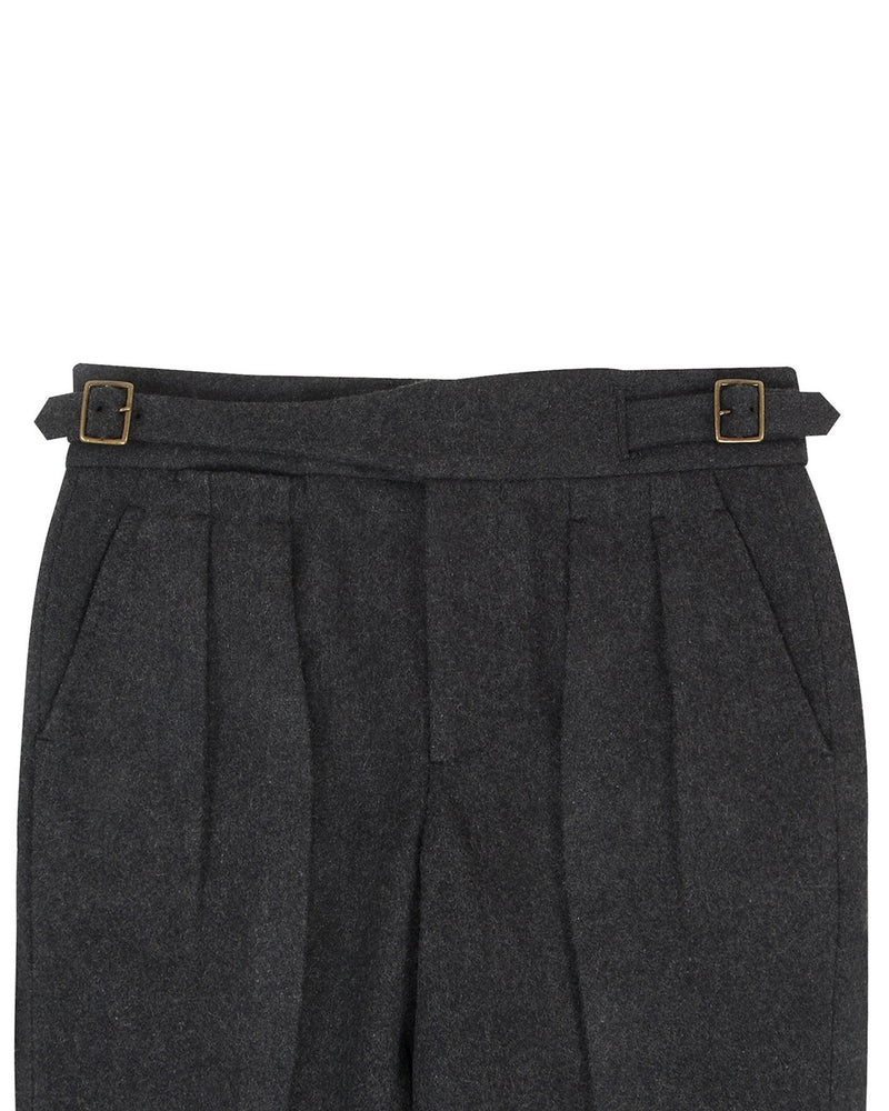 Gurkha Pant in Charcoal Grey Wool Flannel