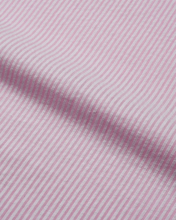 Summer Shirt in Pink White Pin Stripes Seersucker