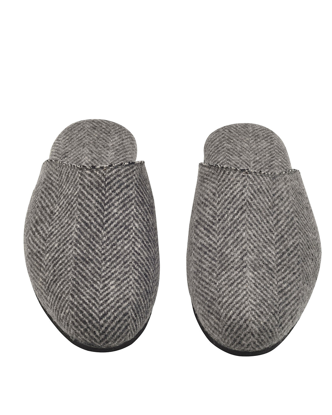 Suede-Cashmere Slippers Grey