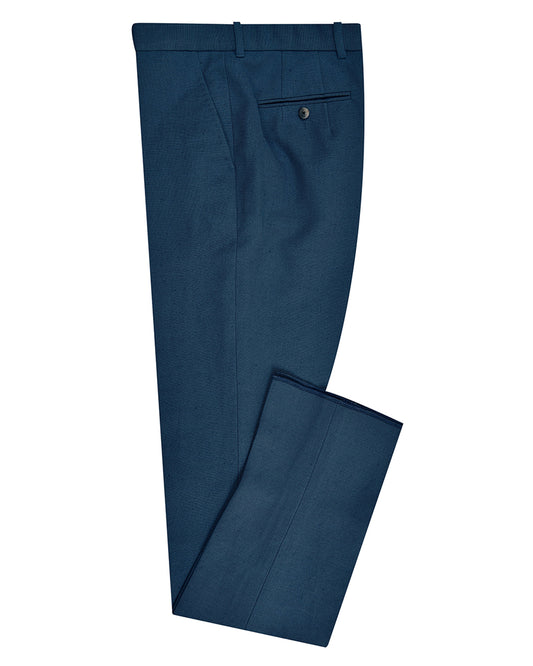 Linen Cotton Canvas: Steel Blue Dress Pant
