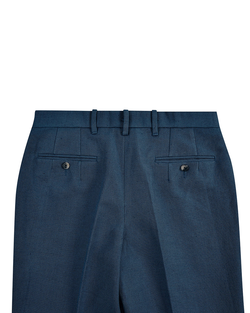 Linen Cotton Canvas: Steel Blue Dress Pant