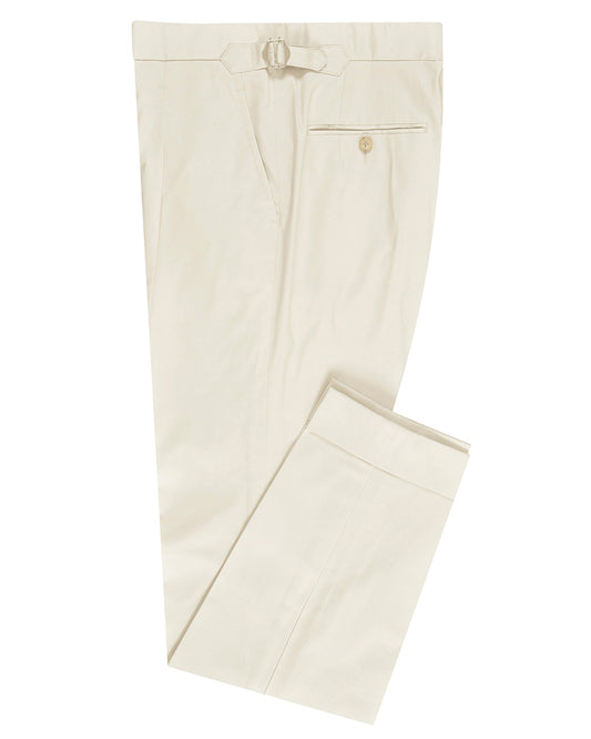 Ivory Cotton Twill Dress Pant