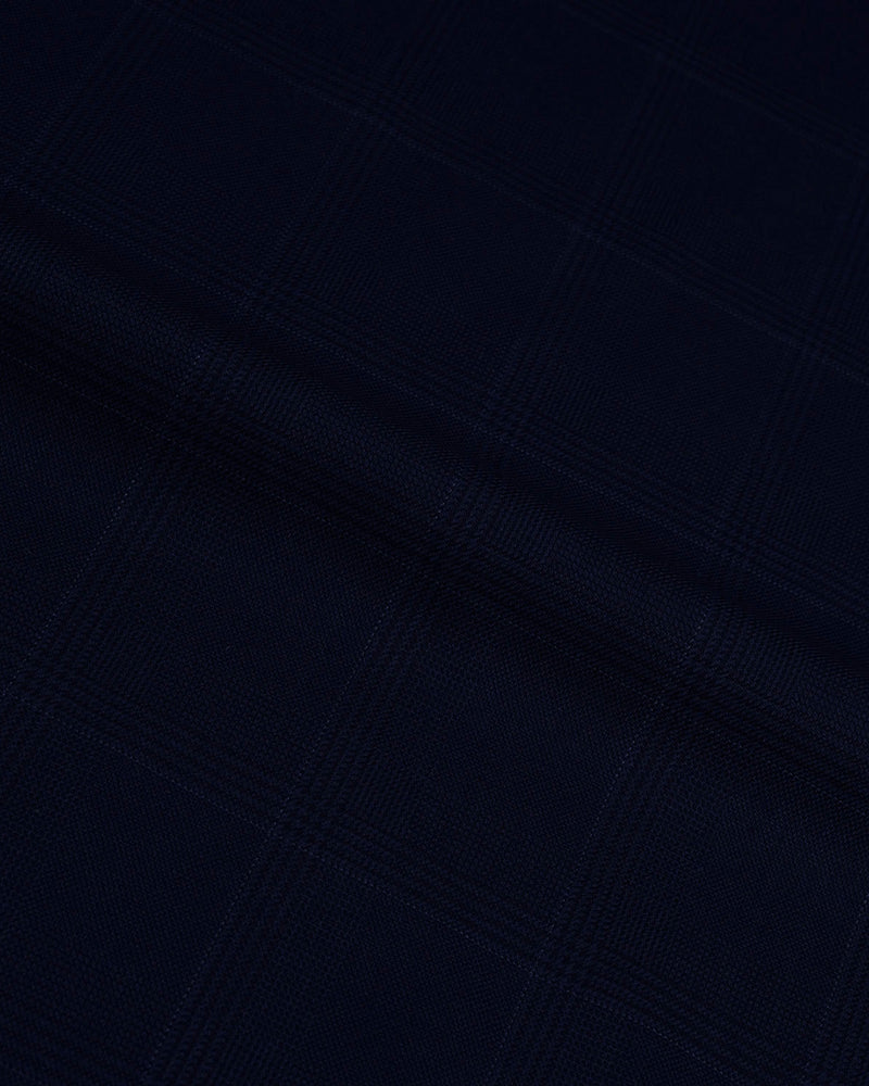 Drago: Super 160s Navy Prince of Wales Checks Dress Pant