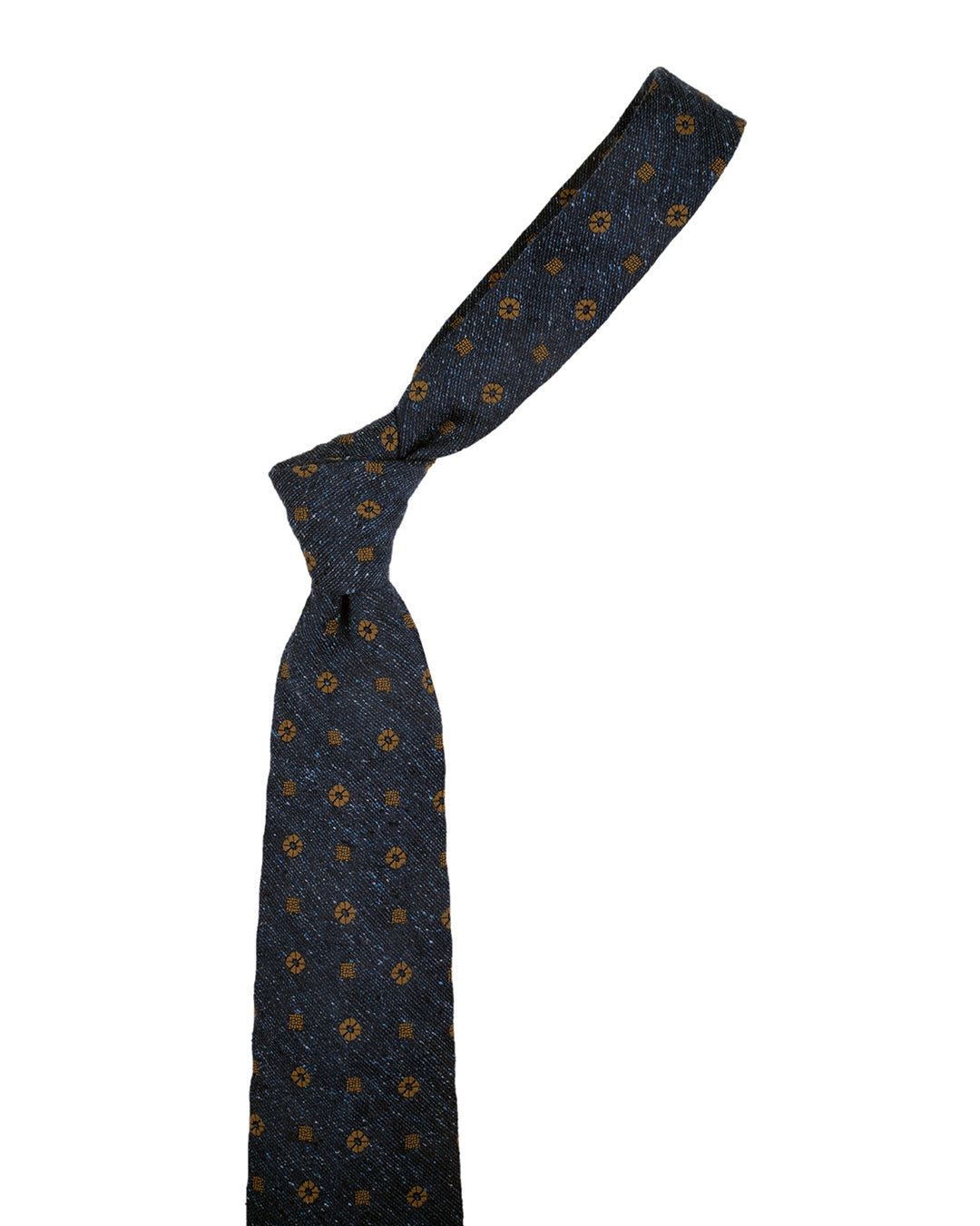 Bronze floral on Dark blue Tie - 3