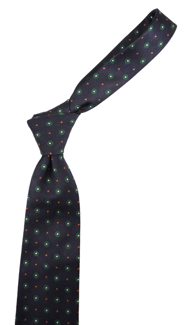 Navy Tie with Green Yellow Dot
