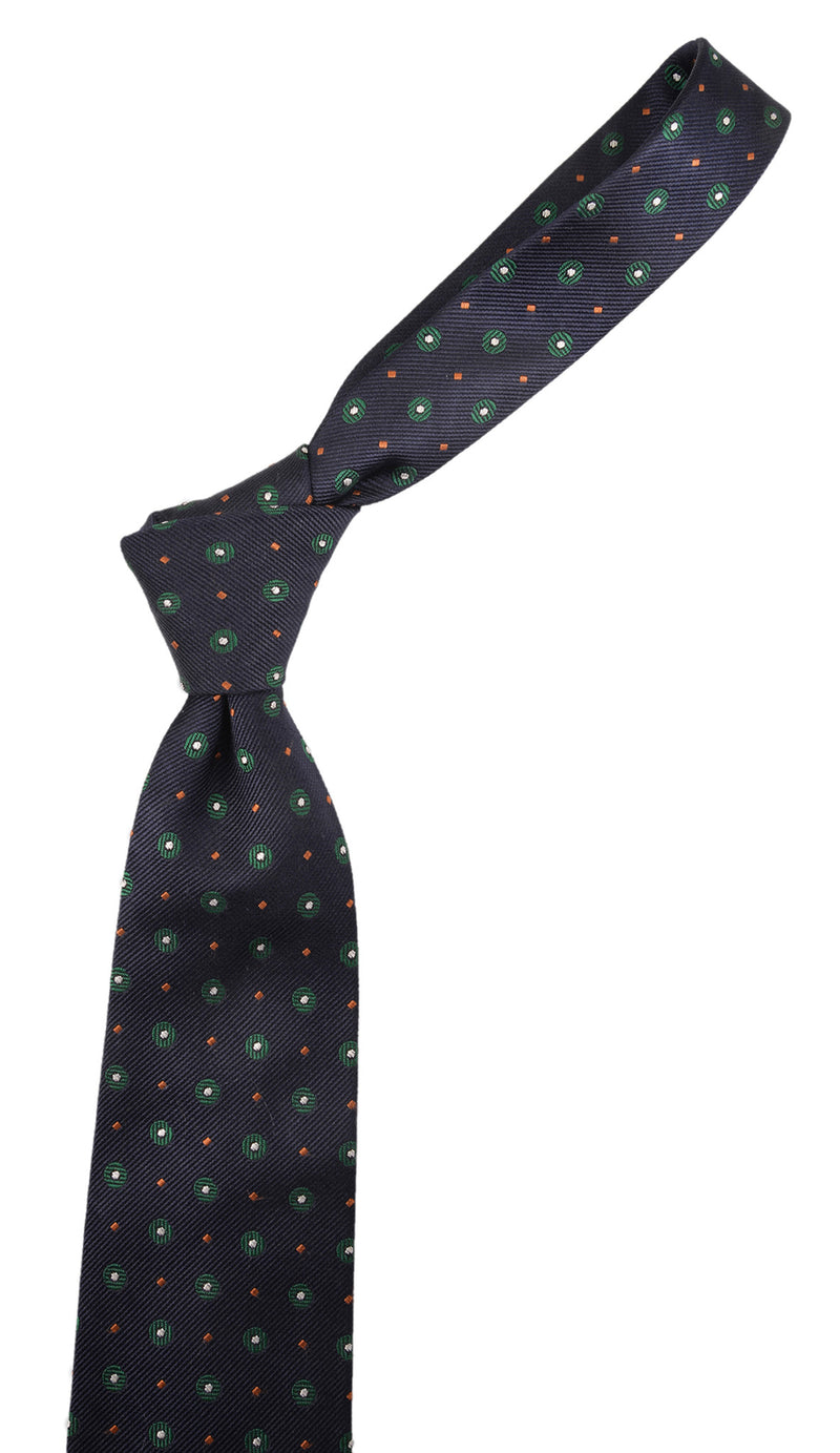 Navy Tie with Green Yellow Dot