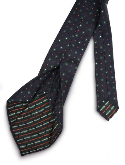 Navy Tie with Green Yellow Dot