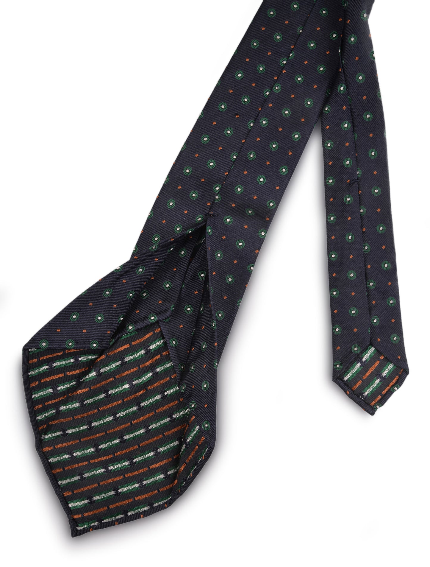 Navy Tie with Green Yellow Dot (6199301252)