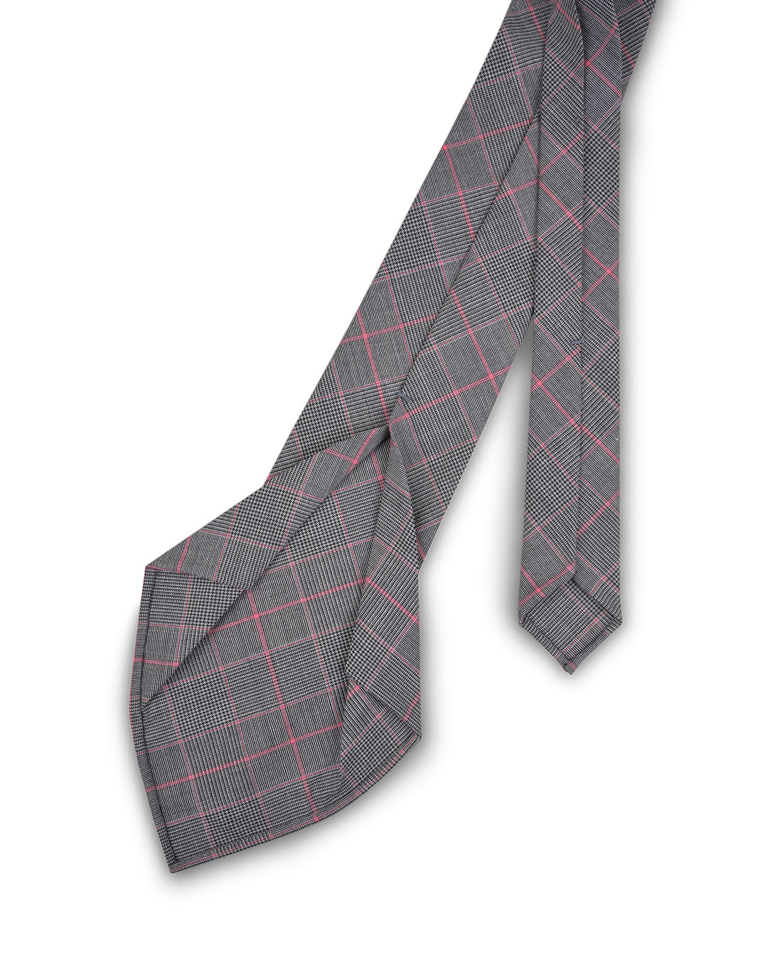 Grey Pink Pow Checks Tie