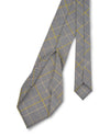 Grey Yellow Pow Checks Tie