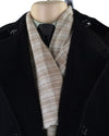 Cashmere Wool Scarf Fade Brown Cream Checks With Self Design