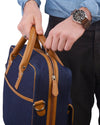 Luxire Portfolio Office Bag in Leather & Sashiko