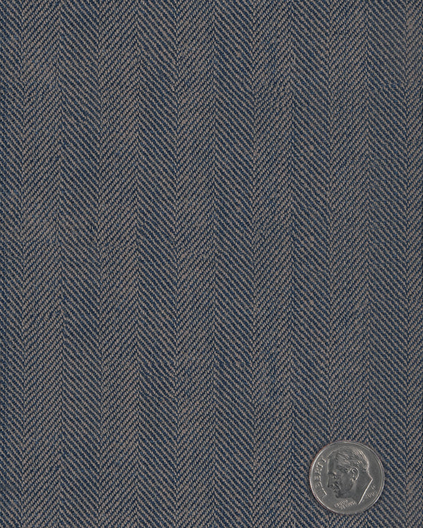 Dugdale Silver & Denim Blue Herringbone