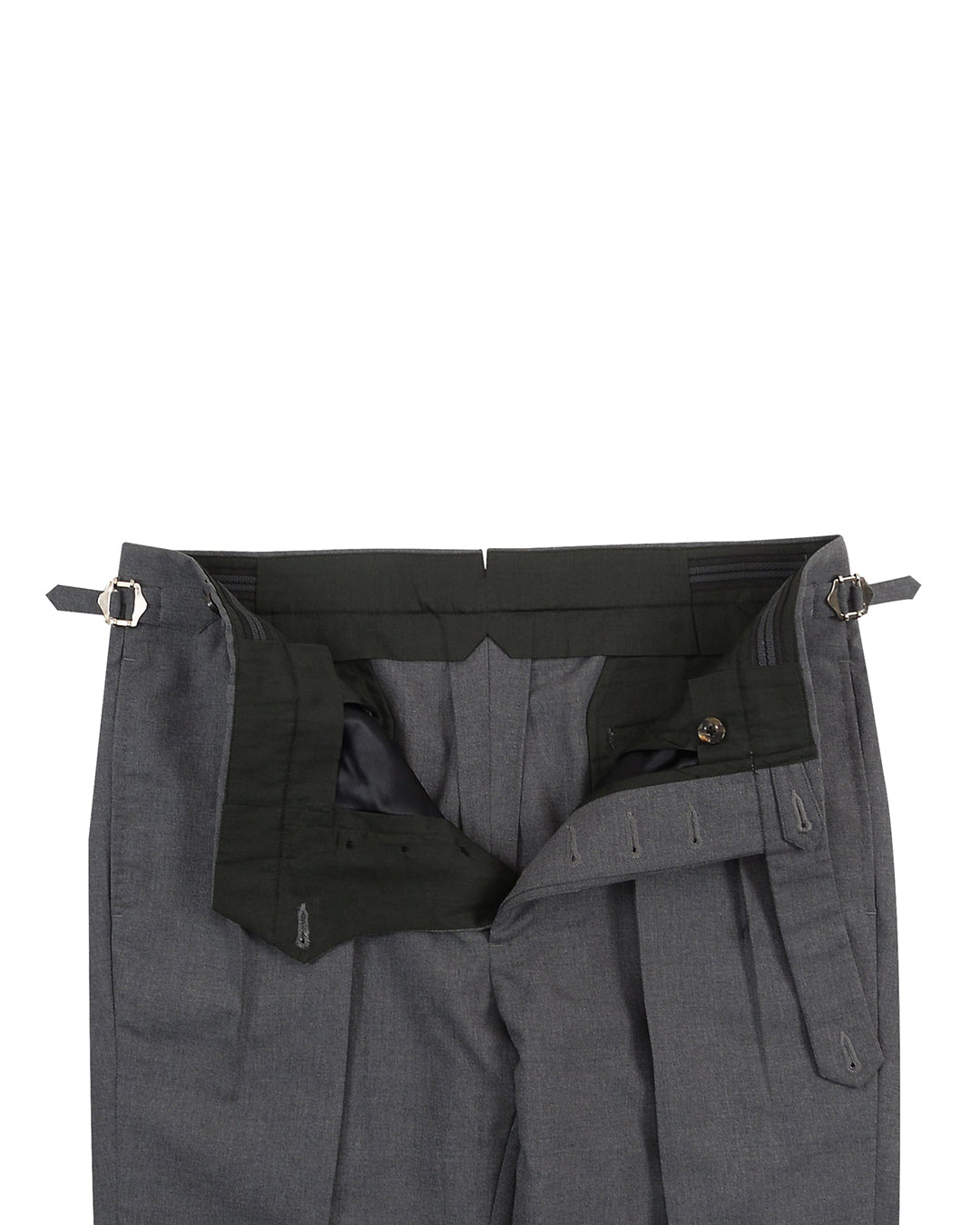 Dugdale New Fine Worsted Tropical Wool - Grey High Waisted Pant - 2