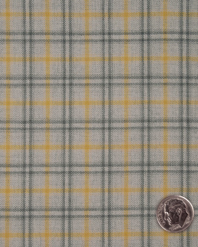 EThomas Tan Grey Tartan Plaid 130s Wool