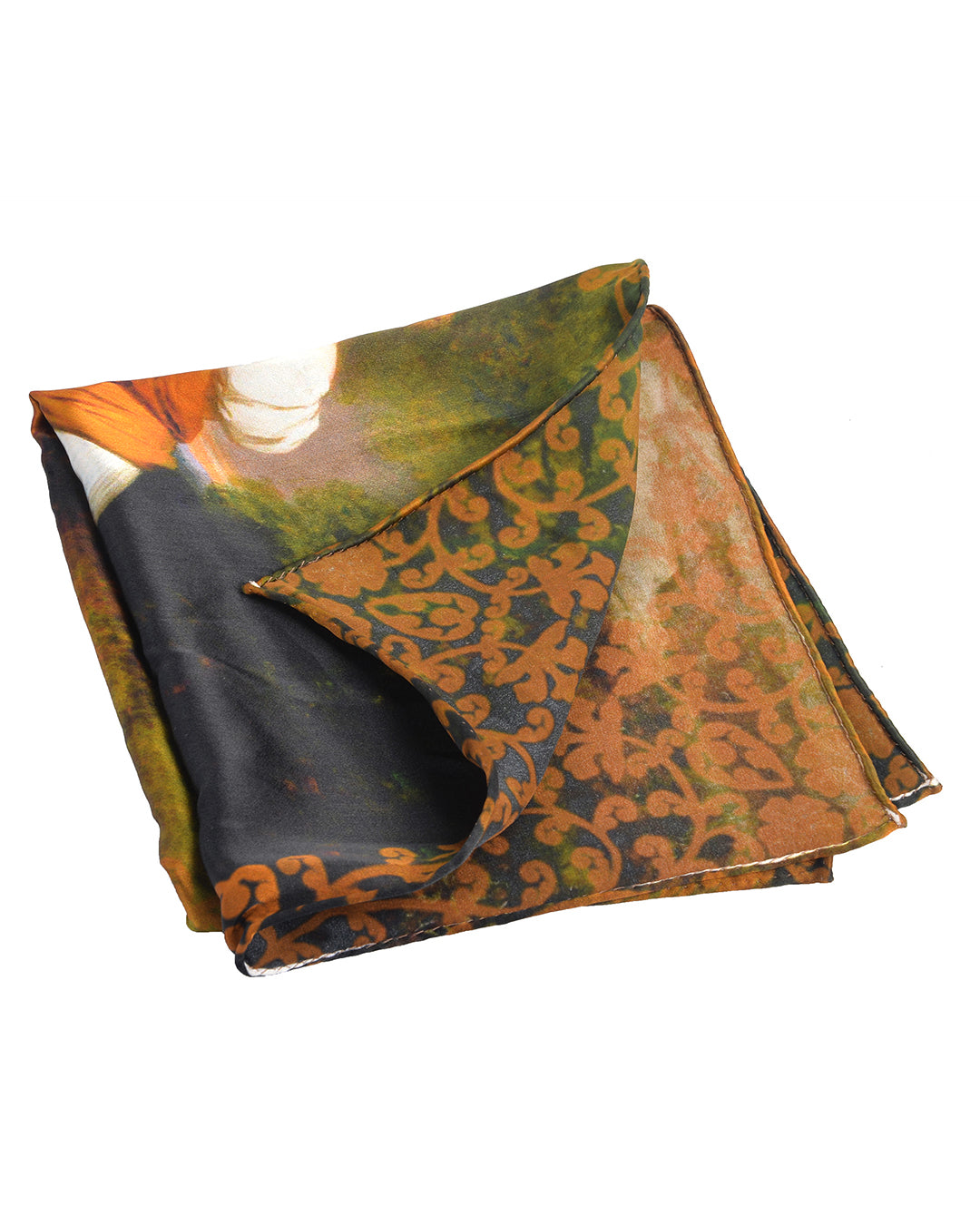 Pocket Square- Golden Floral With Beauty