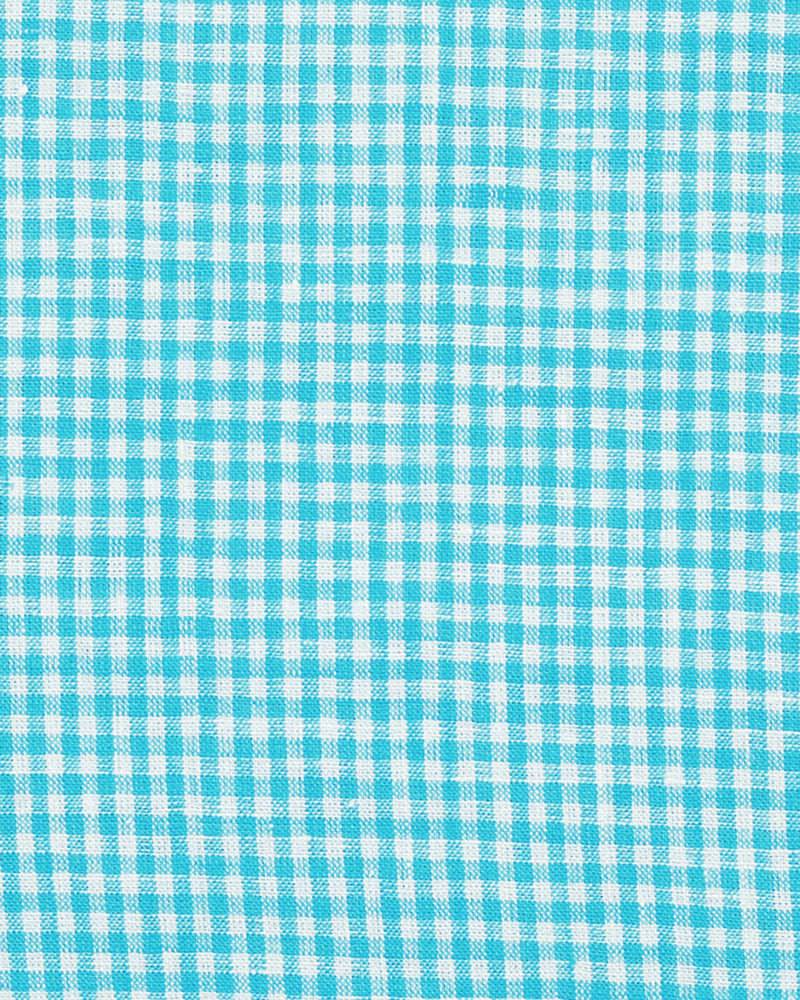 Blue Mini Gingham Linen