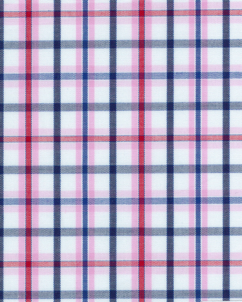 Red Pink Navy Shadow Tattersall