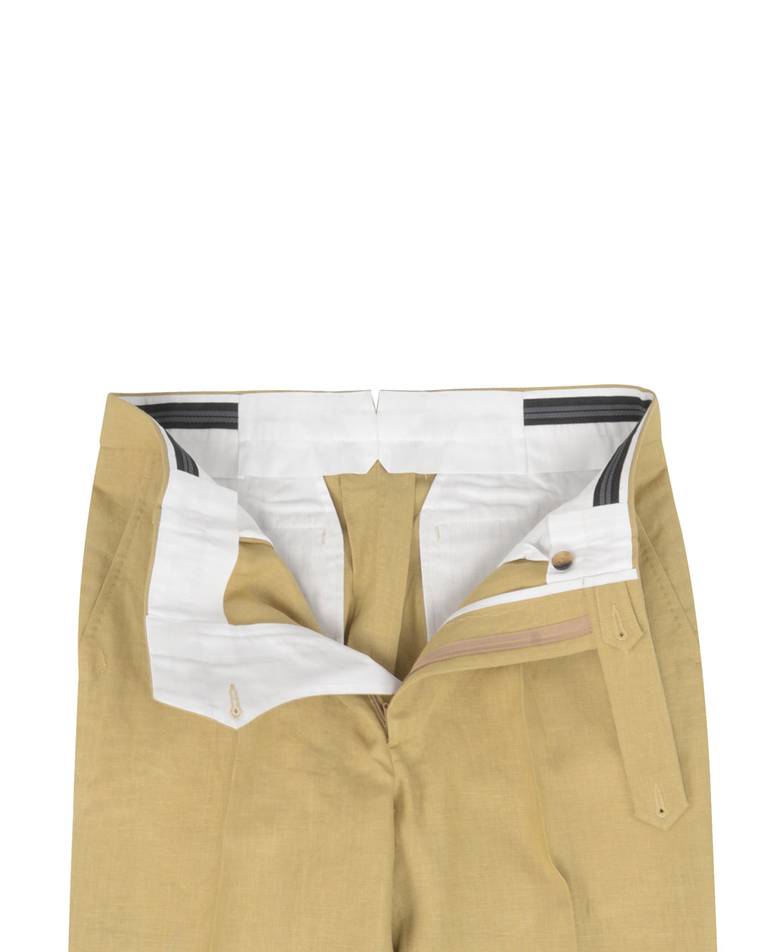 Goldish Yellow Linen Dress Pant - 3
