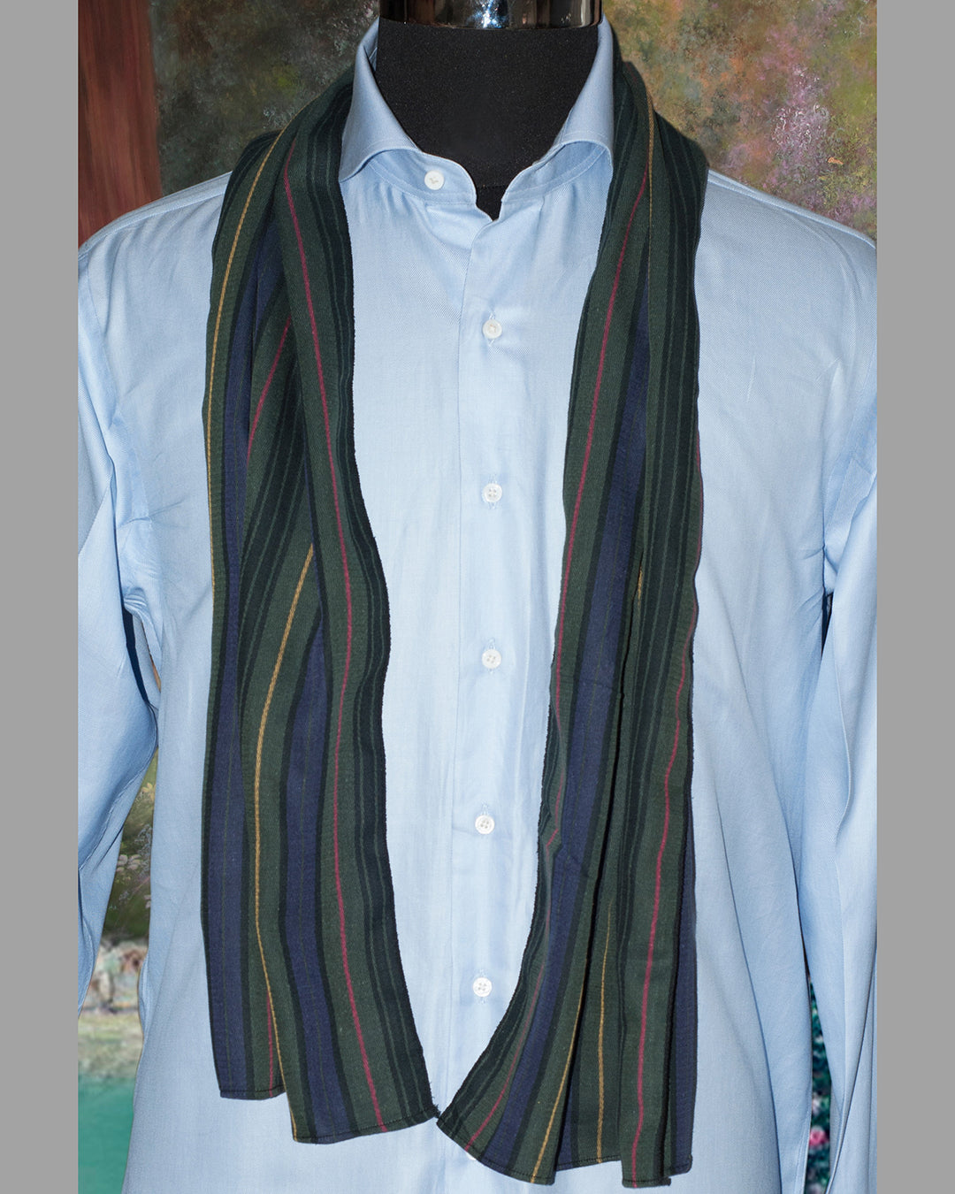 Green Stripes Cotton Scarf - 2